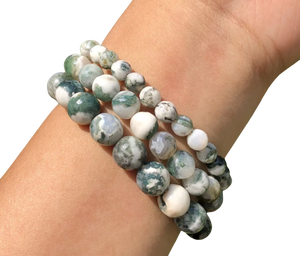 Bracelet en pierre d'agate des arbres indiens, bijou en cristal naturel, à la mode, cadeau pour hommes et femmes, énergie, méditation - Product Image 4