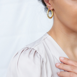 Pendientes de aro Curled de 29 mm para mujer, joyería de plata de ley 925 para mujer, aretes de moda, joyería - Product Image 4