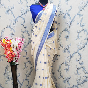 Look le plus attrayant Vichitra soie Saree avec chemisier pièce femmes indiennes portent Sari pas cher bas prix en gros Surat ethnique - Product Image 1