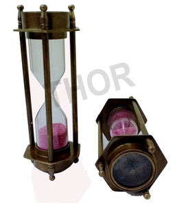 Minuterie de sable nautique en laiton Antique sablier Table horloge boussole à collectionner cadeau Maritime article - Product Image 3