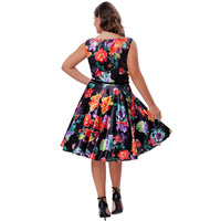 Robe courte rétro vintage style Audrey Hepburn Grace Karin, taille plus, sans manches, en coton, années 50 et 60, CLE02199