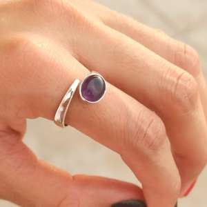 แหวนแอเมทิสต์เงินสเตอร์ลิงสำหรับงานแต่งงานและปาร์ตี้925ขายดี2023น่าชื่นใจ - Product Image 2