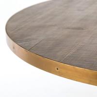 Table basse ronde de style loft industriel, plateau en bois massif avec base en fer, pliable, art moderne, antique