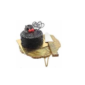 ขาตั้งเค้กเรซินพร้อมมีดโลหะและที่วางเค้กสีน้ำตาลทองสำหรับตกแต่งงานปาร์ตี้และที่บ้าน - Product Image 1