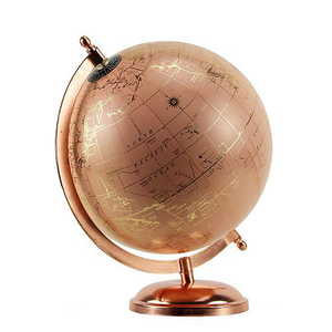 <strong>Pink</strong> <strong>World</strong> Map and Rose Gold <strong>Globe</strong> Stand - Product Image 1