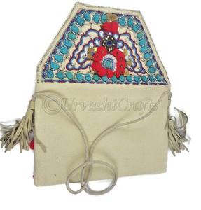 Seitarini-pochette à perles en coton indien, banane pour femmes, sacs à main, travail en pierre - Product Image 4