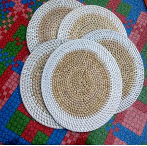 Top Selling Large <b>Woven</b> Rattan <b>Coasters</b> Round Shape Hotel Ware Tabletop Accessories Placemats and Pads Made in India - Product Image 4