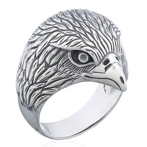 Adorable Eagle 925 Silver Ring Bald Eagle Head Silver Ring