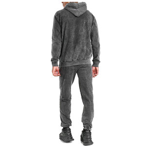 Conjunto de chándales de ropa informal con lavado ácido Unisex de alta calidad, algodón transpirable personalizado de talla grande, secado rápido para la temporada de otoño Unisex - Product Image 1