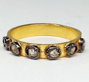 Handcrafted Sterling Silver 925 Gold Plated Natural & <b>Pure</b> Diamond Rings Bands - Product Image 5