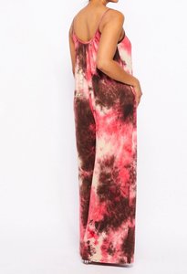 Venta al por mayor de las mujeres de color azul Tie Dye con cuello en V Mono Ecológico Tejido Sexy Monos hasta el suelo - Product Image 4