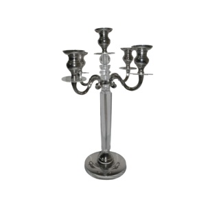 Home and Table Decoration Centerpiece Candle <b>Holder</b> Standard Quality Candelabra Candle Pillar <b>Hammered</b> Design Metal Stand - Product Image 1
