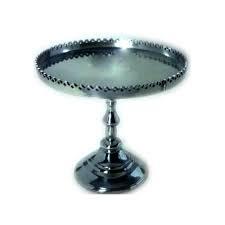 Smooth Rotating Fiber <b>Cake</b> Stand <b>Cake</b> Decorating Turntable white and Silver for parties home and restaurants at lowest price - Product Image 4