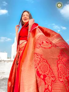 Sarerie de mariée style sud-indien, en soie, magnifique produit chaud, riche Minakari, palu, avec tissage de travail indien, 2022 - Product Image 2