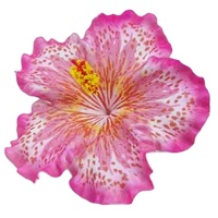 Sunne Tropical Décoration d'été faite à la main, Fleur artificielle en mousse Hibiscus, Motif tatouage, Accessoires de mode pour femmes, 7 couleurs