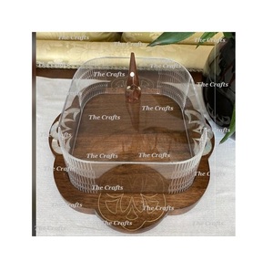 Plateau de service au chocolat avec incrustation en bois avec couvercle Plateau de bonbons de taille et de forme personnalisées avec couvercle - Product Image 2