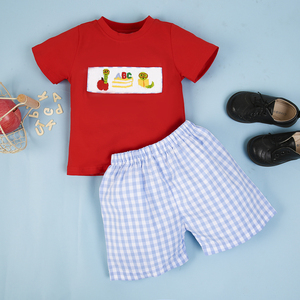 Adorabile Bookworm Boy Set corto 100% cotone abbigliamento estivo per bambini ODM ragazze Mix tessuto all'ingrosso da Vietnam BB1122 - Product Image 4