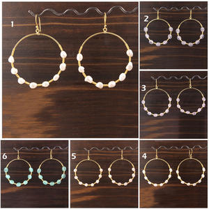 Magnifiques bijoux pour femme, boucles d'oreilles en perles de poire naturelle, fil plaqué or, chaîne bohème, boucles d'oreilles Bali, cadeau - Product Image 3