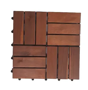 आसान स्थापित करने के लिए इंटरलॉकिंग आउटडोर आँगन डेक बबूल टाइल्स या बबूल की लकड़ी लकड़ी की छत फर्श