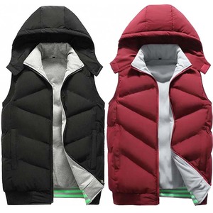 Veste bomber sans manches à capuche zippée en denim imperméable respirant de qualité supérieure, couleur personnalisée, unisexe, pour homme, hiver chaud - Product Image 1