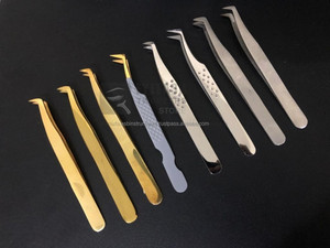 Pince à épiler pour extensions de cils russes en acier inoxydable plaqué or, étui magnétique personnalisé avec logo pour pince à épiler pour extensions de cils artificiels - Product Image 4