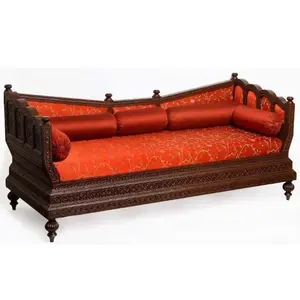 リビングルーム用のヴィンテージと現代のインドのシーシャム木製ソファ