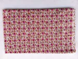 Pure Cotton Flower Pattern Fabric Hand Block Print Dobby Style Lightweight Rib for Boys' Home Decor Curtains Bags Crafts Awnings - Product Image 3