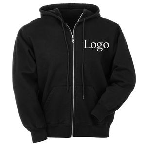 Sudadera con capucha unisex con cremallera y logotipo personalizado para invierno, el mejor GSM grueso poliéster/algodón bajo MOQ estilo ajustado - Product Image 1