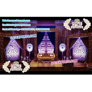 Muslim Wedding Stage Royal Look Traditional Wedding Stage Flower Carving Panels For Marriage Stage