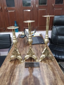 Candelabro alter de latón de alta calidad, suministros de Iglesia, Brassworld, India - Product Image 3