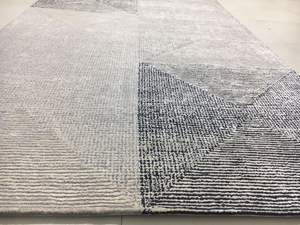 Ensembles de tapis tuftés à la main en laine grise sur mesure de luxe ondulations modernes support anti-dérapant pile de boucle de haute qualité hôtel à la maison - Product Image 4