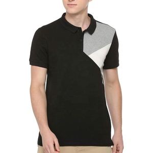 <b>Men's</b> Navy Blue for <b>Shirt</b> with Red Collar Cuffs Short Sleeve Casual Knitted 100% Cotton Eco-Friendly Breathable Gradient Color - Product Image 4