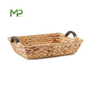 Naturals Handwoven Water <b>Hyacinth</b> Storage <b>Basket</b> with Leather Handles Elegant Home Organization Solution - Product Image 4