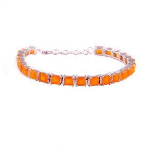 สร้อยข้อมือเทนนิสสีเงินสเตอร์ลิงสำหรับทุกเพศสร้อยข้อมือพลอยอเมทิสต์ชุบโรเดียมทรงสี่เหลี่ยมขนาด5มม. 925สำหรับเป็นของขวัญแต่งงาน - Product Image 3