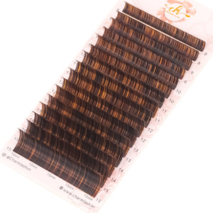 Corée fait à la main brun extensions de cils individuels 0.15mm mince BC Curl fournitures de gros avec boîte d'emballage - Product Image 2