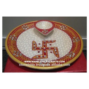 Decorative Marble Prayer Painted Plate - Product Image 1