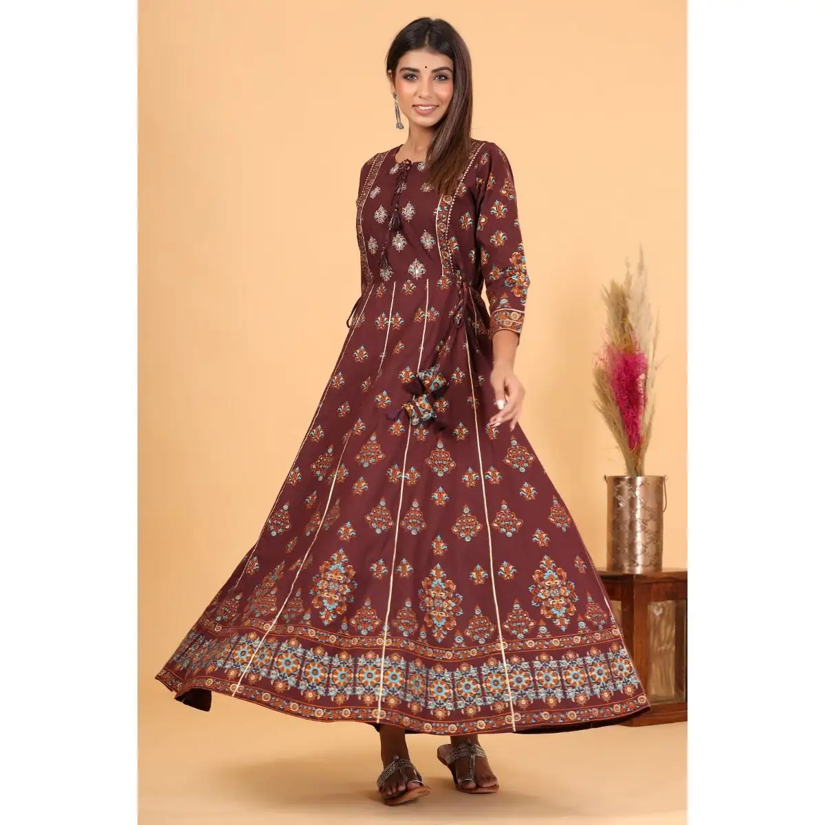 Incredibile abito Anarkali per donna in cotone kurtis indiano Anarkali Office & wedding Wear abito abito