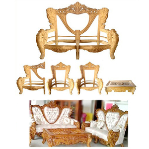 เก้าอี้โซฟาไม้สักแกะสลักเฟอร์นิเจอร์ห้องนั่งเล่นผลิตภัณฑ์ที่ยังไม่เสร็จ KD ไม่มีสีสำหรับชุดเฟอร์นิเจอร์ห้องนั่งเล่น26 - Product Image 2