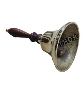 Latón mano campanas ~ ~ mango de madera con brillante latón pulido - Product Image 3