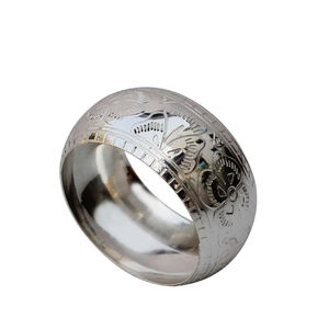 Embossed Metal <b>Silver</b> Plated <b>Napkin</b> Ring, Pure Brass <b>Napkin</b> Ring, <b>Silver</b> Plated <b>Napkin</b> Ring - Product Image 1