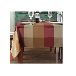 Tapis de table en coton biologique, textile imprimé à rayures modernes, multicolore, pour table en coton certifié - Product Image 1