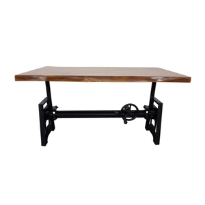 Table basse moderne en fer et bois, table d'appoint, usage commercial, durable, facile à nettoyer, hôtel, salle de sport, école, luxe - Product Image 1