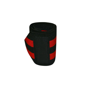 Muñequera de levantamiento de pesas personalizada, envolturas de muñeca para Fitness y culturismo, Color rojo con logo personalizado, venta al por mayor de fábrica - Product Image 2