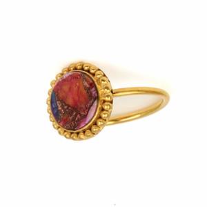 แหวนทองแดงเทอร์ควอยซ์นิรันดร์อัญมณีธรรมชาติ925ชุบทองแหวนดีไซเนอร์สำหรับงานแต่งงานของขวัญเครื่องประดับสำหรับผู้หญิง - Product Image 5