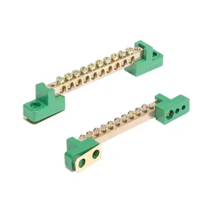 Conector de barra de bus de tierra y enlace neutro de latón de riel Din de alta calidad para placa de Panel y engranajes de interruptor