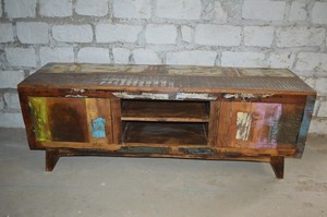 ตู้วางทีวีไม้เนื้อแข็งสไตล์วินเทจ ทนทาน เฟอร์นิเจอร์ห้องนั่งเล่น - Product Image 2