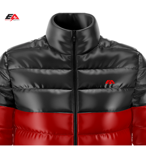 Veste matelassée bicolore personnalisée pour hommes, vêtements de sport longs et chauds pour l'hiver, avec duvet, état neuf, directement du fabricant - Product Image 4