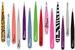 Pinzas de cejas personalizadas de acero inoxidable ofrecen diferentes colores/Mini pinzas cosméticas inclinadas instrumento de belleza - Product Image 2