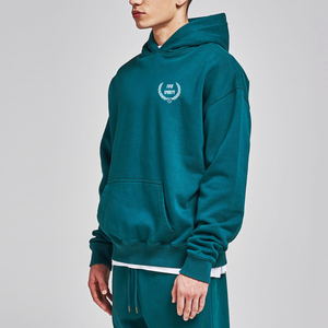 Pulls à capuche de luxe surdimensionnés pour hommes, en coton lourd (20 % polyester, 80 % coton), couleur unie, pour l'hiver, personnalisables, vente en gros - Product Image 3