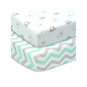 100 ensemble de draps de lit de bébé en coton standard uni et imprimé en jersey simple biologique drap de lit ajusté personnalisé de haute qualité - Product Image 1